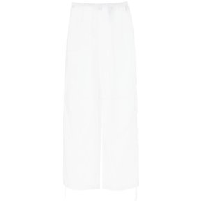 Salvatore ferragamo baggy pants in organza Womens Pants 13C4960764287 OPTIC WHITE