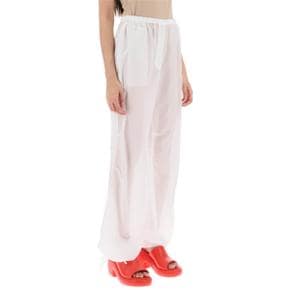 Salvatore ferragamo baggy pants in organza Womens Pants 13C4960764287 OPTIC WHITE