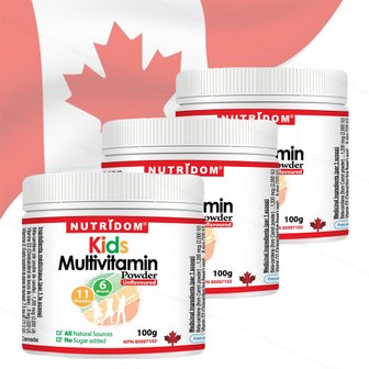  뉴트리돔 캐나다 키즈 종합비타민 분말 100g x3병