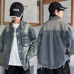 주니어 남아 빈티지 포켓 데님 자켓 셔츠