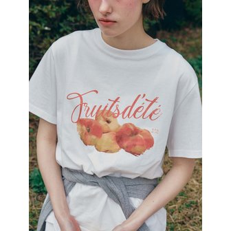 벤시몽 [리오더] DONUT PEACH GRAPHIC TEE - WHITE