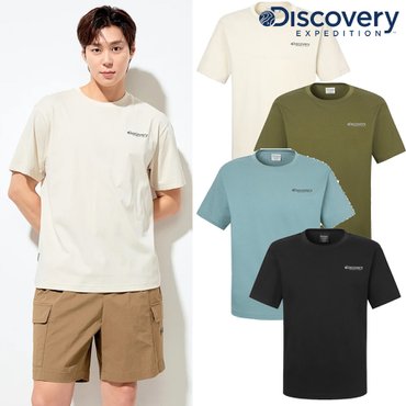 디스커버리 [25S/S] 디스커버리 DXRS8C053 프레시벤트 로고 등고선 반팔 티셔츠 면스판 티셔츠