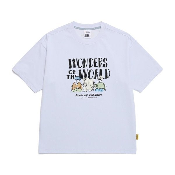 [여주점] N252UTS080 리젠아스킨 유니 트래블1 그래픽 세미오버핏 반팔 티셔츠 PAL BLUE