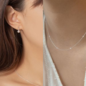 겟미블링 [남지현,서현,고아라,아이유,노정의 착용] E293+N286 Tiny bar with pearl+Mini Dot Necklace