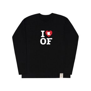 [UNISEX]I LOVE 베어 롱슬리브 티셔츠_,블랙