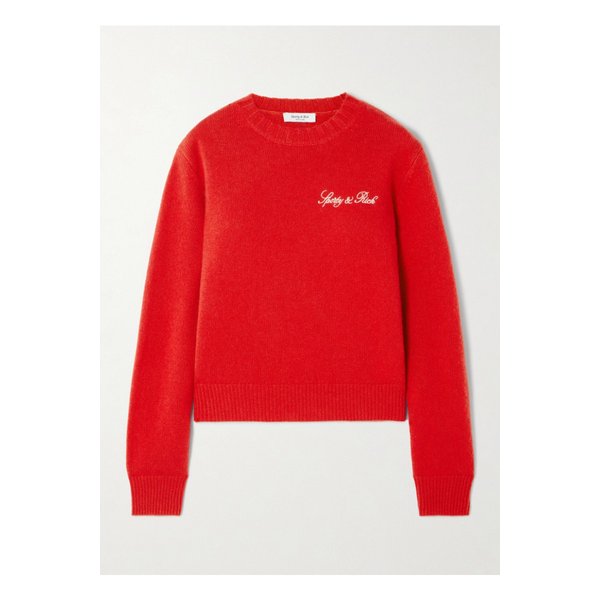 벤돔 자수 캐시미어 울 혼방 스웨터 레드 1647597350429630