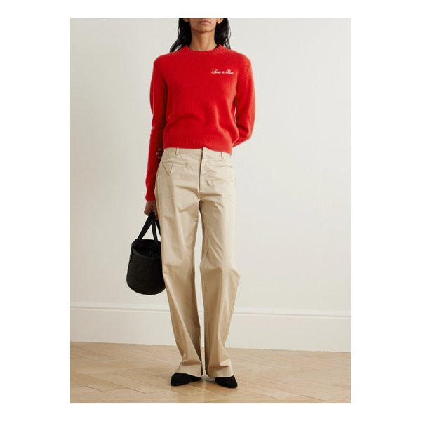 벤돔 자수 캐시미어 울 혼방 스웨터 레드 1647597350429630