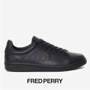 프레드페리[Fred Perry] 깔끔한 올블랙 가죽 스니커즈 SFPM2314321-220