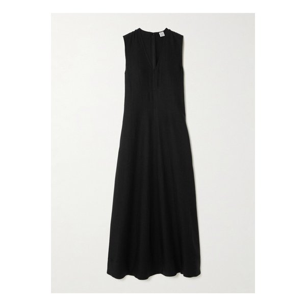 플리츠  코튼 저지 미디 드레스 블랙 1647597339118579