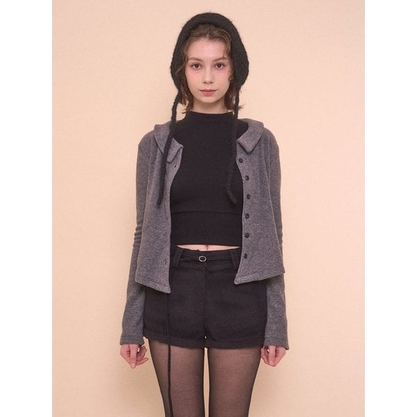 BOUCLE PLAIN SHIRTS-GRAY