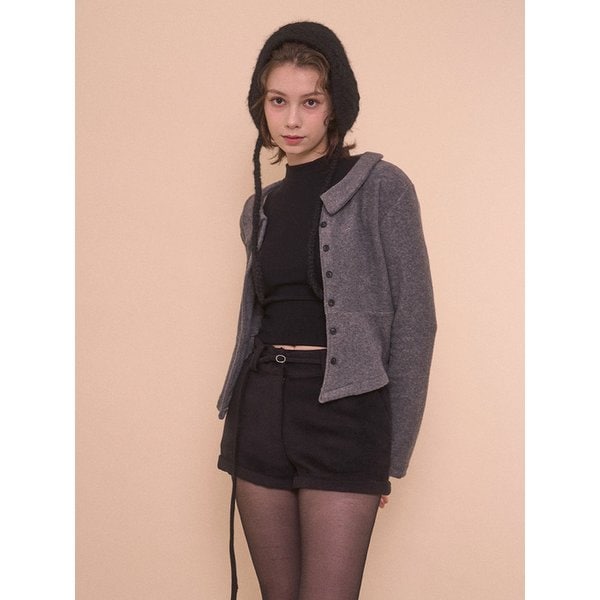 BOUCLE PLAIN SHIRTS-GRAY