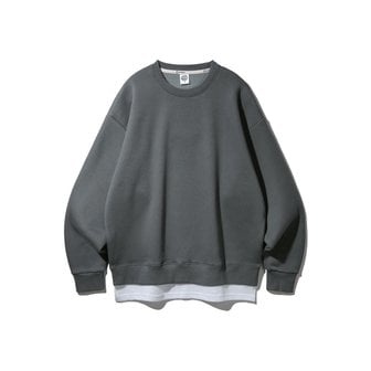 앨빈클로 [더블코튼/기모]앨빈클로 레이어드 오버핏 맨투맨 MAR884 (3 COLOR)