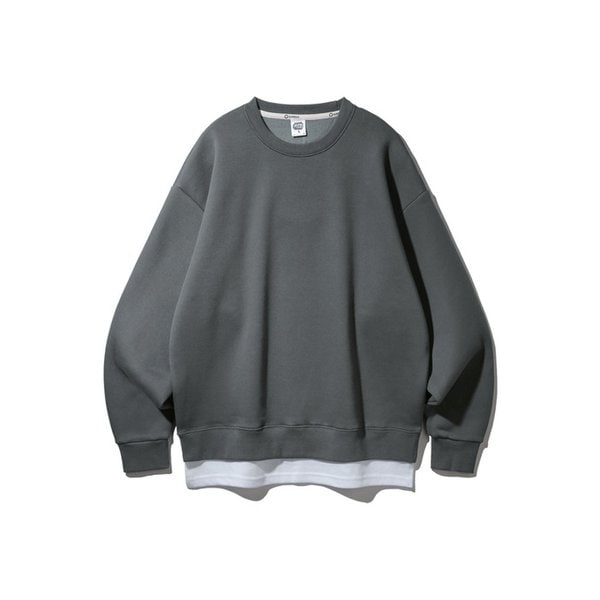 [더블코튼/기모]앨빈클로 레이어드 오버핏 맨투맨 MAR884 (3 COLOR)