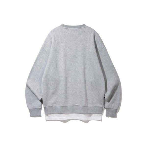 [더블코튼/기모]앨빈클로 레이어드 오버핏 맨투맨 MAR884 (3 COLOR)