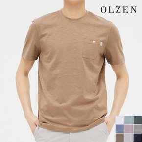 수피마 포켓 라운드 반팔 티셔츠 ZOA2TR1318