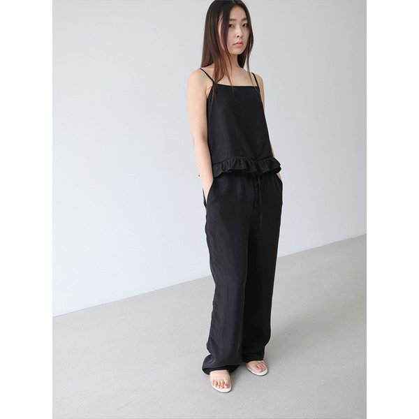 cupro drawstring pants (black)