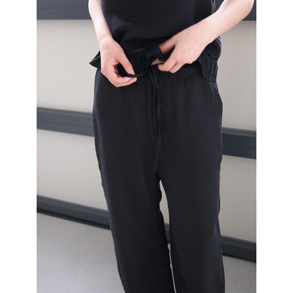 cupro drawstring pants (black)