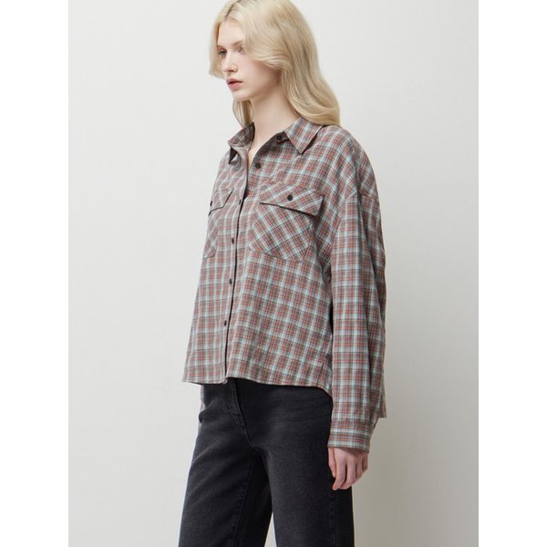 [Online Exclusive] 양포켓 체크 셔츠_SAWSE2611BL