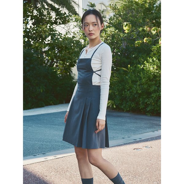 BACKLESS STRAP DRESS (CHARCOAL)