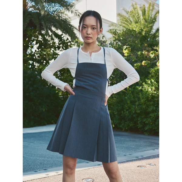 BACKLESS STRAP DRESS (CHARCOAL)