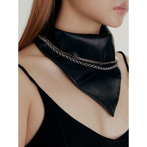 NECKLACE BANDANA_LEATHER BLACK