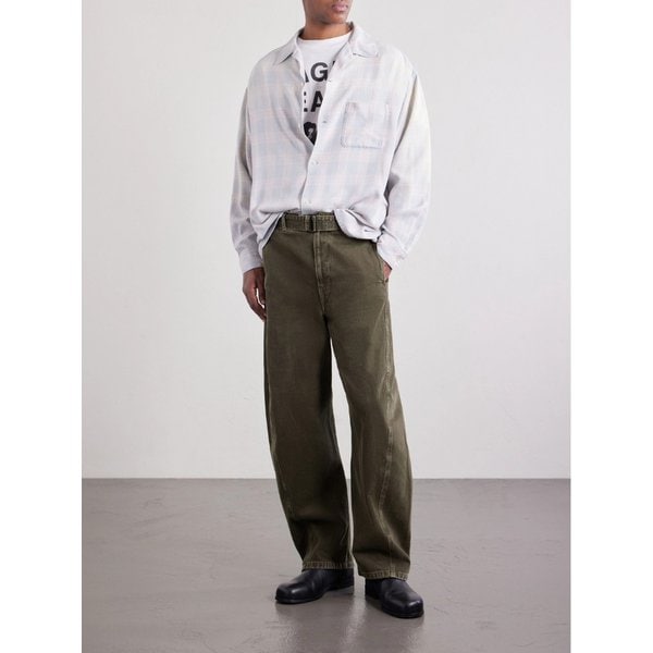 컨버터블 칼라 체크 플란넬 셔츠 46376663162962402