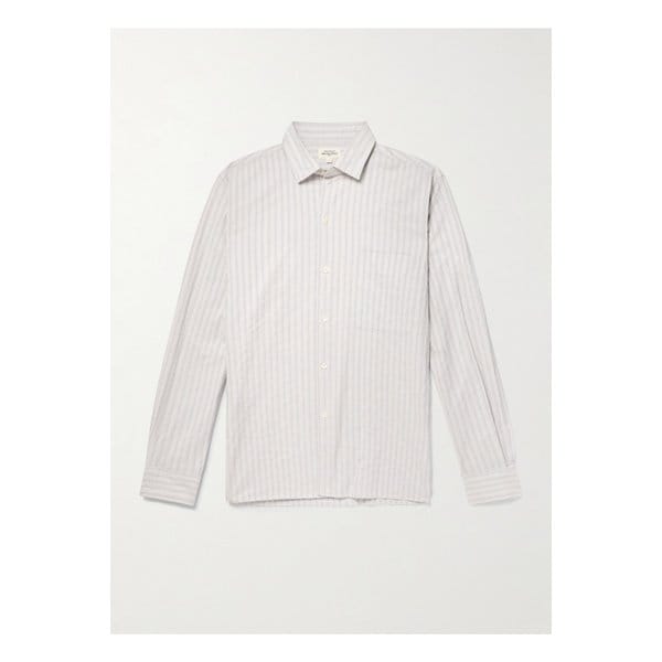 하트퍼드 패트 스트라이프 코튼 셔츠 그린 46376663162884270