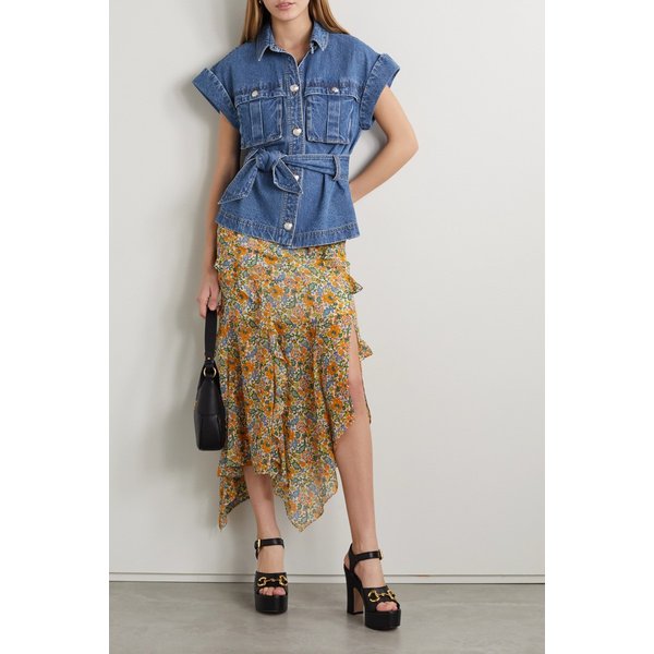 베로니카비어드 비스톨라 벨티드 데님 재킷 미드 인디고 1647597303149626