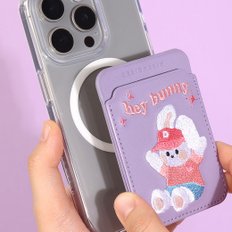 디자인스킨 ( 유니버셜 ) 맥세이프 자수 포켓(레트로)-바이올렛/버니 [ITM32399]