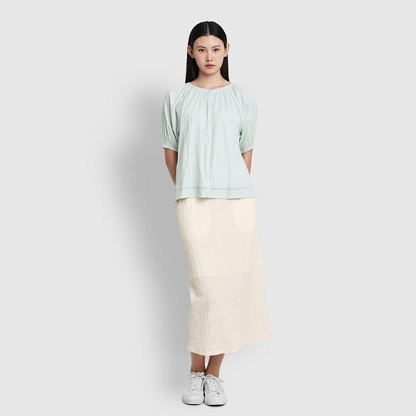 여 도비 벌룬 반팔 파자마 셔츠 J2062010660BA