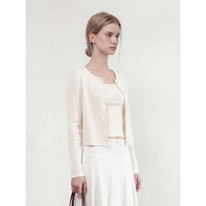 COQUETTE EYELET CARDIGAN SET (CREAM)