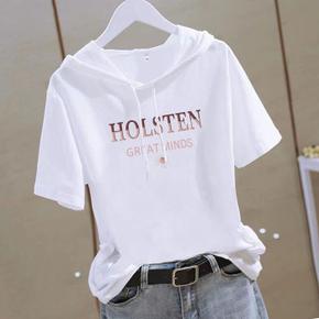 여성 반팔 후드 티셔츠 레터링 박시티 ht-02 (S12378746)