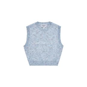 SYMBOL LOGO MULTI COLOR CROP KNIT VEST BLUE 크롭 심볼멀티