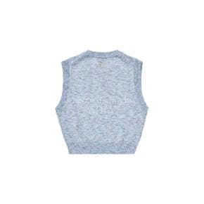 SYMBOL LOGO MULTI COLOR CROP KNIT VEST BLUE 크롭 심볼멀티