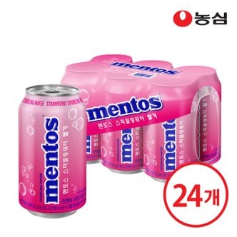 농심 멘토스 스파클링워터 딸기 355ml x 24캔