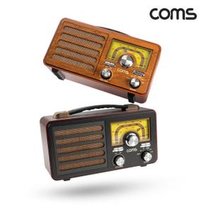 /컴스마트 Coms 주방용 레트로 라디오 스피커 Brown TB600