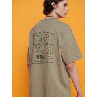 샌드사운드 Car Wash Backprint Oversized Fit TShirt  Olive (MS4542A45J)