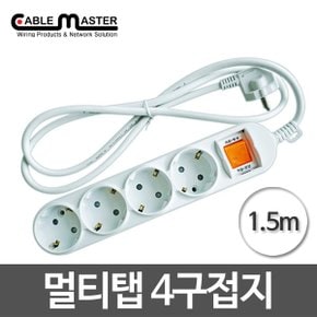 (CableMaster) 황동 4구 멀티탭 접지형 1.5M 16A