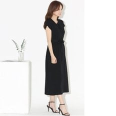  카라 니트 허리끈 롱원피스 여성 여름 반팔 원피스