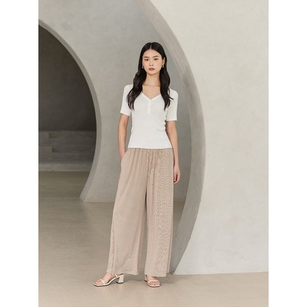 골지 브이넥 단추 풀오버 (VKUCE2964)