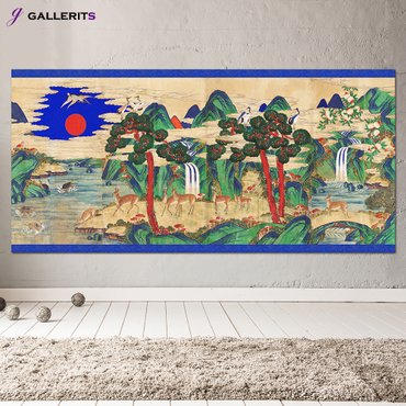 GALLERITS 십장생도 병풍 한국화 동양화 풍수지리 그림