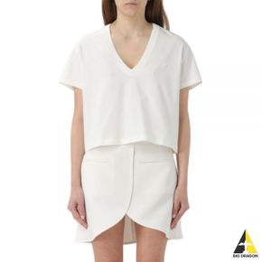 COURREGES 24 224JTS138JS0107 0001 (로고 자수 V넥 티셔츠)