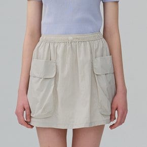 Cargo Mini Skirt_LIGHT BEIGE