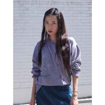 솔티페블 [단독][1st 리오더]GLITTERING GEM CARDIGAN [GREY]