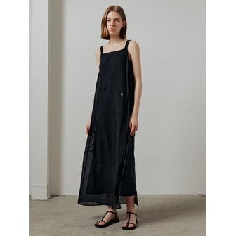 아티드 레이어드 슬리브리스 원피스_BLACK