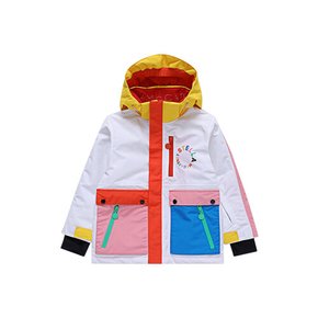 스텔라매카트니 TT2A20 Z0432 999 컬러 블록 원형 로고 후드 스키 아동 자켓