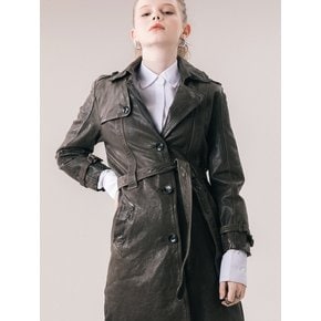 LAMBSKIN CLASSIC TRENCH COAT-KH