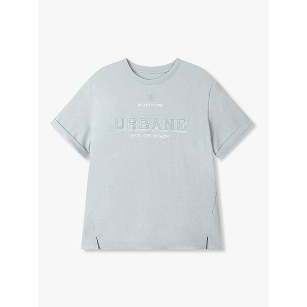 지그재그 자수 롤업 티셔츠_민트 7255240109