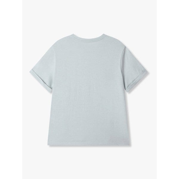 지그재그 자수 롤업 티셔츠_민트 7255240109