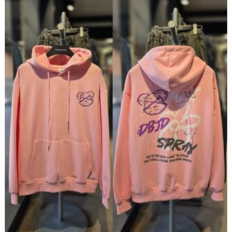 더블제이디 [시흥점] 남여공용 페인팅플라워 그래피티 세미오버핏 후드(연핑크)/JGZZ30914LP